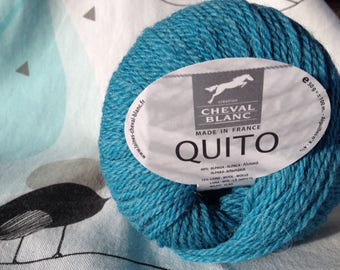 WOOL QUITO turquoise - white horse