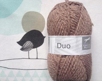 WOOL DUO Taupe - white horse
