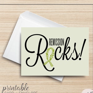 Remission Rocks Tarjeta de felicitación IMPRIMIBLE, 5x7, Arte digital, Cartulina, Vencer al cáncer, Felicitaciones, Fuerza, Esperanza, Amor, Plantilla de sobre