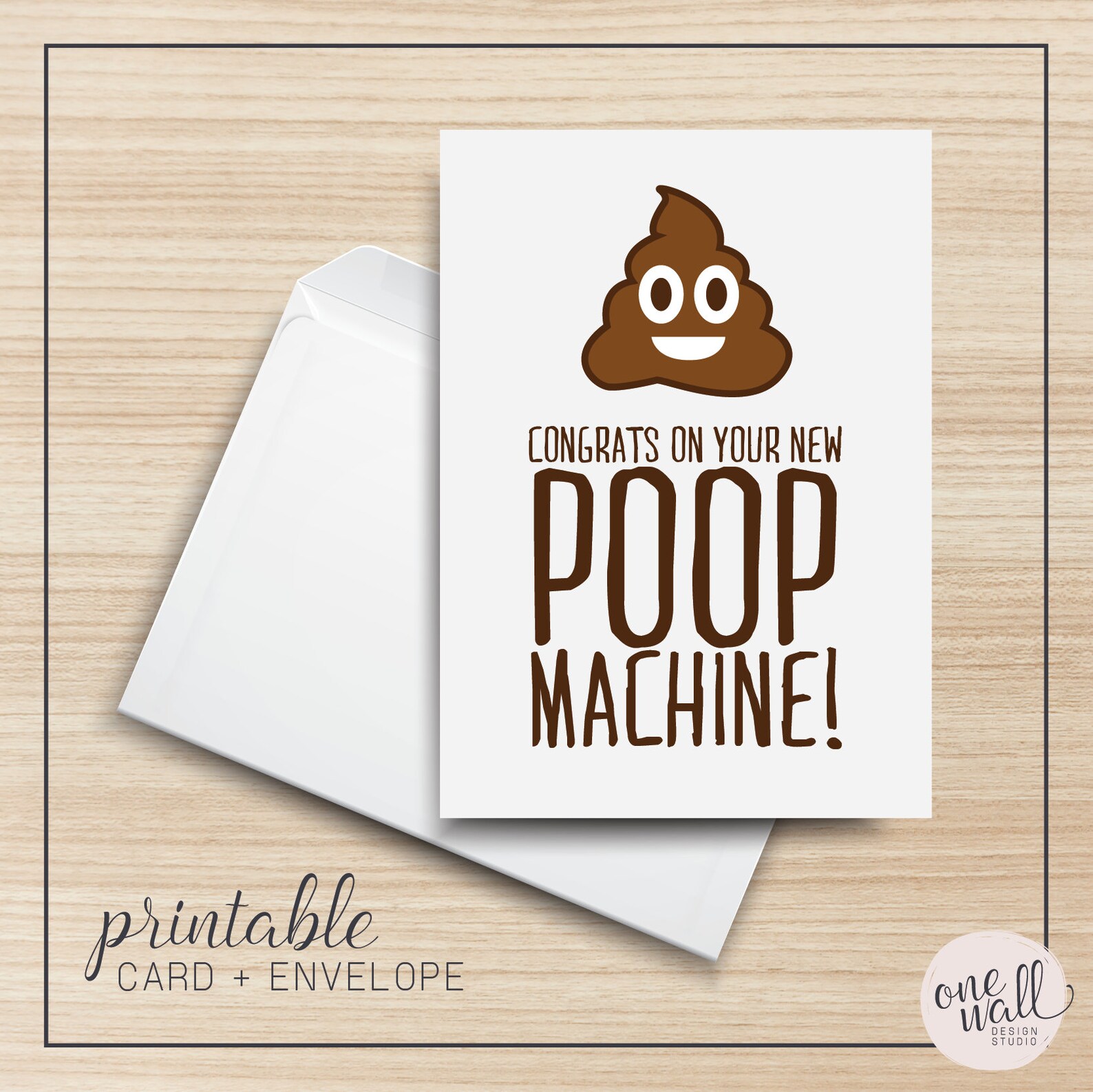 Congrats on Your New Poop Machine PRINTABLE Greeting Card Etsy