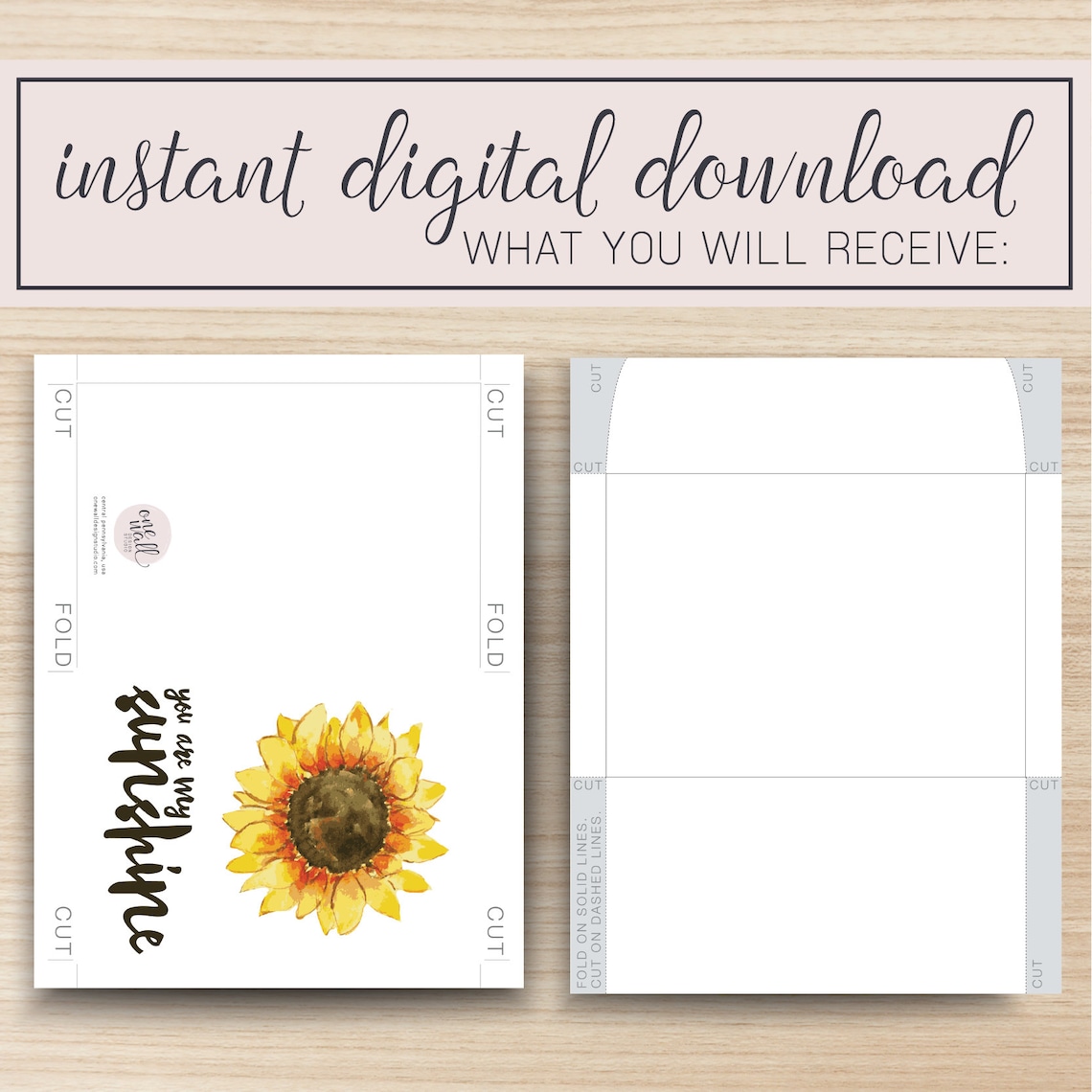 You Are My Sunshine PRINTABLE Greeting Card, 5x7, Cardstock, I Love You ...