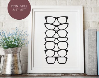 The Way I See It Printable Art, 8x10 Print, Printable Wall Art, Glasses, Hipster, Four Eyes, Vintage Glasses, Antique Frames, Glasses Frames