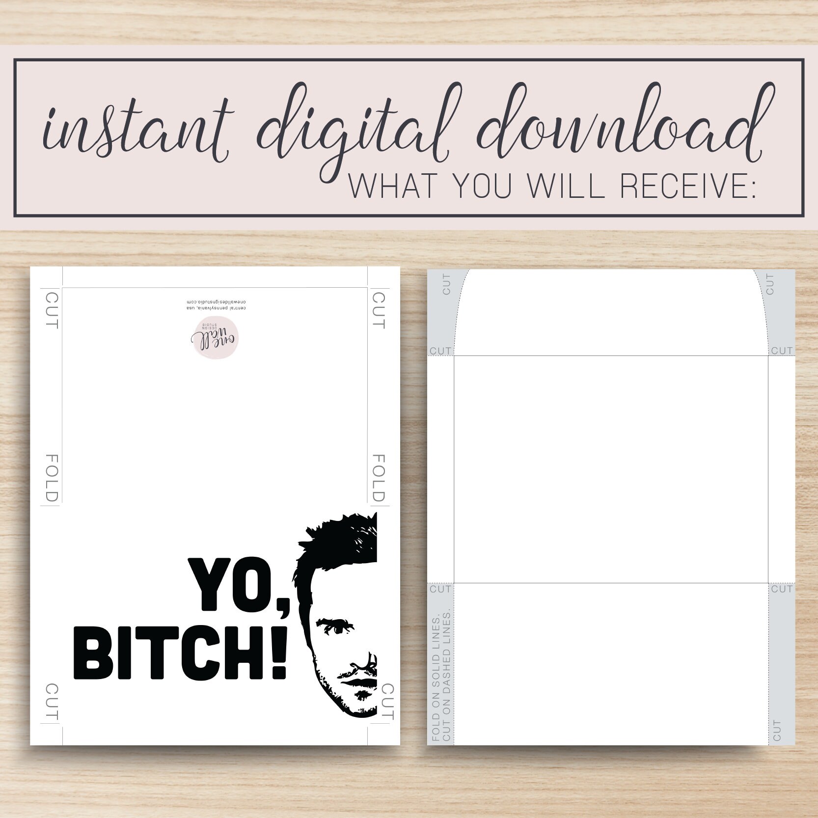 Yo, Bitch! PRINTABLE Greeting Card, Breaking Bad, Jesse Pinkman, Meth ...