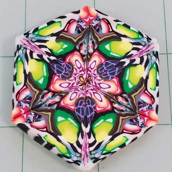 Triangle Kaléidoscope en pâte polymère brute - multicolore