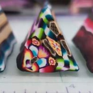 Raw Polymer Clay/multicolored Kaleidescope Triangle
