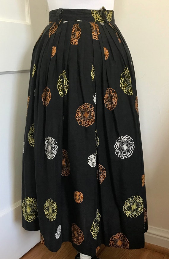 Circle Skirt Atomic Novelty Print Cotton  full ski