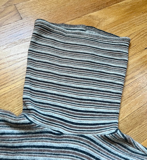 Cozy striped funnel neck turtleneck sweater vinta… - image 2