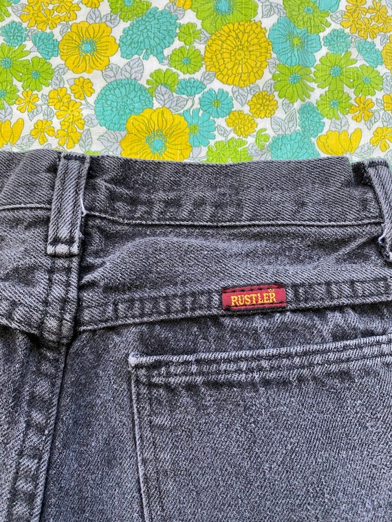 90s Rustler charcoal gray straight leg denim jean… - image 4