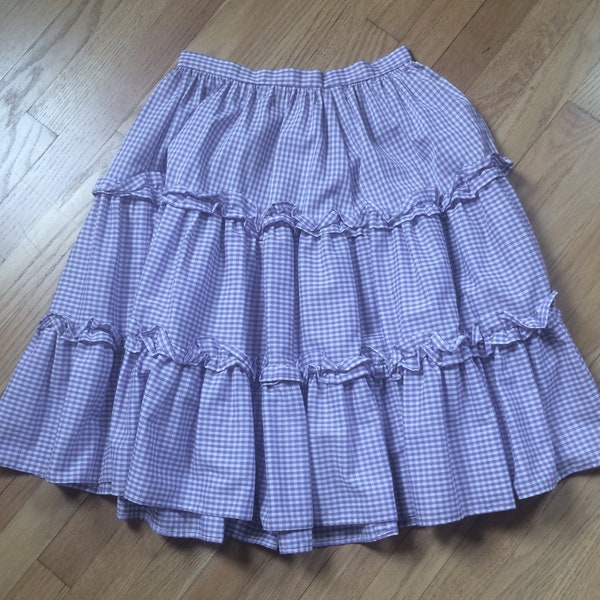 1950s Yellow Gingham Quilted Circle Skirt