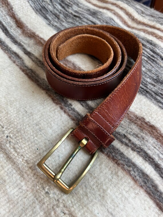 Super soft genuine leather hippie boho belt with … - image 1
