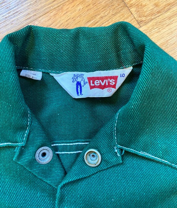 Levi’s Denim Jacket Little e Dark Green Kids 10 v… - image 2