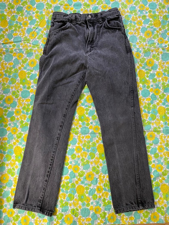 90s Rustler charcoal gray straight leg denim jean… - image 2