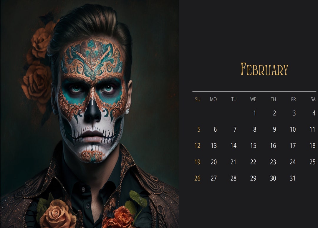 2023 Digital Day of the Dead Calendar A Unique and Artistic Etsy