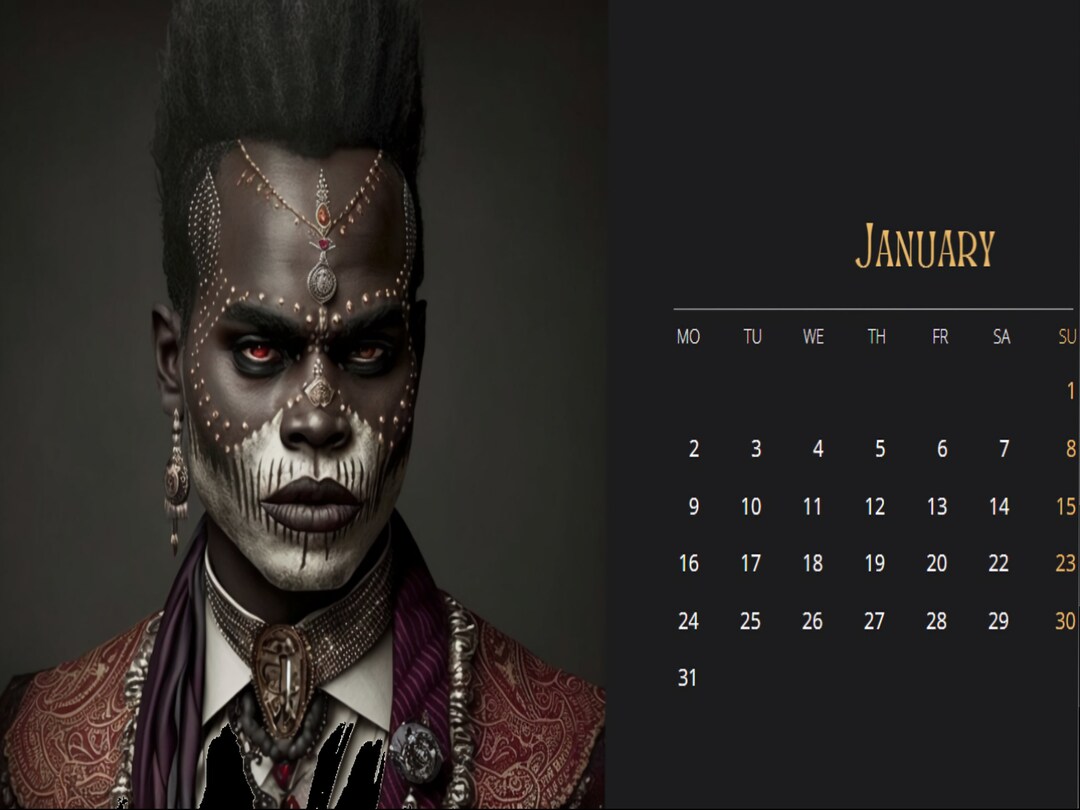 Roaring Voodoo Kings A Digital Calendar Featuring 12 Powerful Voodoo