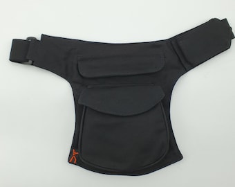 Waist Bag, Shoulder Bag, Utility, Festival, Travel, Leg Bag, Belt, Hip Bag, Pocket Belt - LaTaska.it - Water Model Jeans- Black/Black
