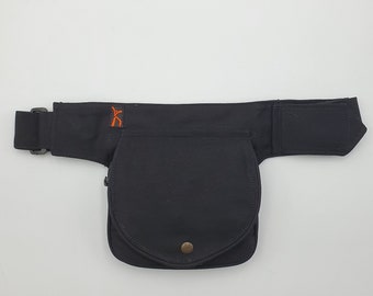 Tasca Marsupio, Utility Belt, Festival Belt, Leg Bag, Hip Bag, Pocket Belt, Holster - LaTaska.it - One Button Model Jeans - Nero/Black
