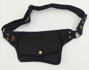 Tasca Marsupio, Utility Belt, Festival Belt, Leg Bag, Hip Bag, Pocket Belt, Holster - LaTaska.it - Mini Pocket Model Jeans - Nero/Black