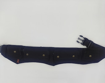 Belt, Marsupio, Shoulder Strap, Utility, Festival, Travel, Leg Bag, Hip Bag, Pocket Belt - LaTaska.it - Multipockets Model Jeans- Nero/Black