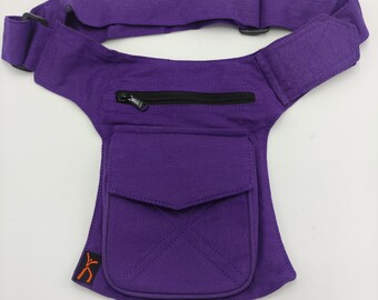 Pouch Bag, Shoulder Bag, Utility Belt, Festival Belt, Leg Bag, Pouch Bag, Pocket Belt - LaTaska.it - Soft Cotton Model - Purple