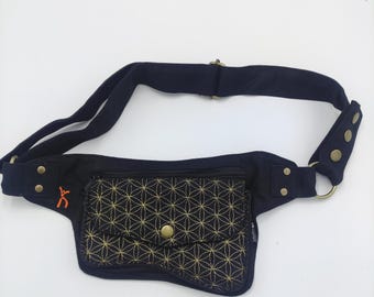 Tasca Pouch, Utility Belt, Festival Belt, Leg Bag, Hip Bag, Pocket Belt, Holster - LaTaska.it - Mini Pocket Model Jeans - Black/Brown