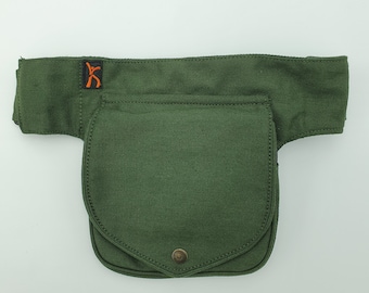 Tasca Pouch, Shoulder Strap, Utility Belt, Leg Bag, Pouch Bag, Hip Bag, Pocket Belt, Holster - LaTaska.it - One Button Model Jeans Verde/Green