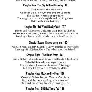 May include: A black and white image of a book with the title "Fledgling Adult" and chapter titles and descriptions. The book is about a person's journey through life and the challenges they face.