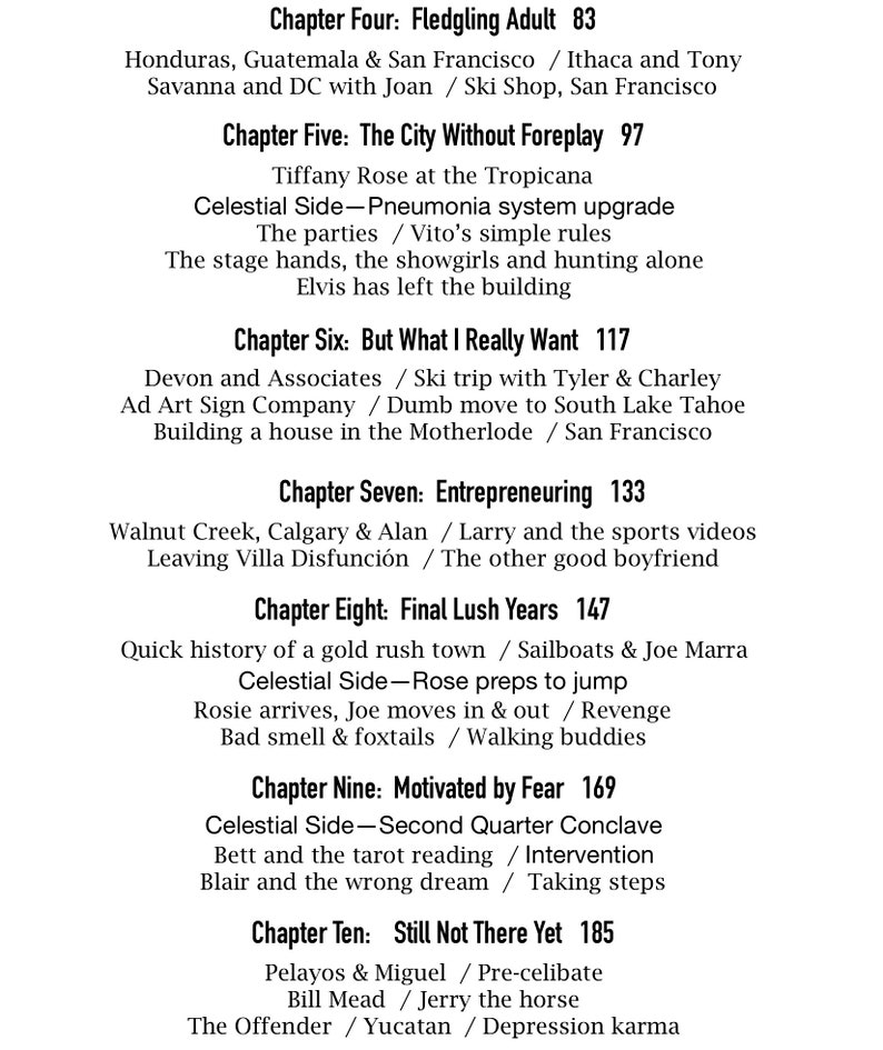 May include: A black and white image of a book with the title "Fledgling Adult" and chapter titles and descriptions. The book is about a person's journey through life and the challenges they face.