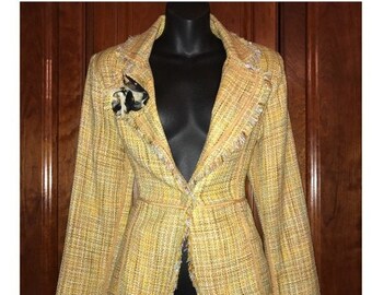 mustard tweed jacket