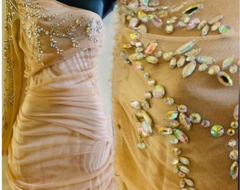Nude Rhinestone Dress - Etsy