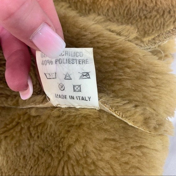Made In Italy faux suede/fur tan coat SZ Small - image 7