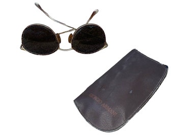 Vintage Giorgio Armani Sunglasses Tortoise Brown Small with case unisex