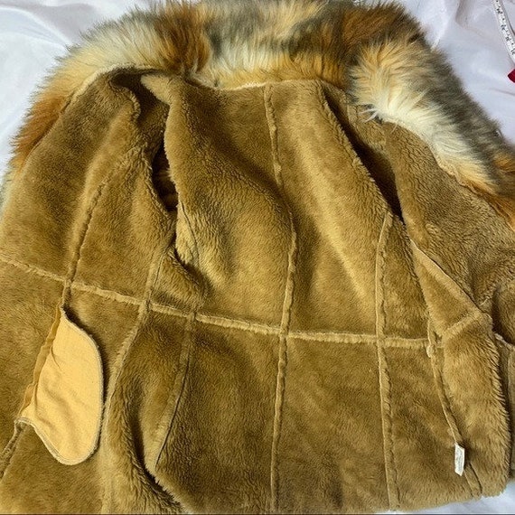 Made In Italy faux suede/fur tan coat SZ Small - image 8