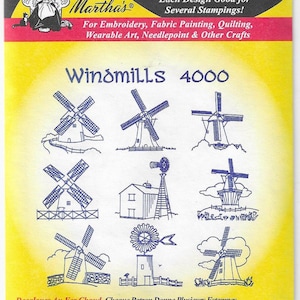 Aunt Martha&#39;s Embroidery Transfer - 4000 Windmills