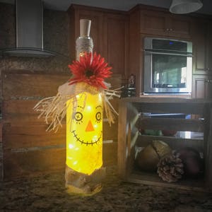 Mr. Scarecrow Light up Wine Bottle