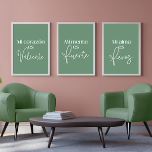 Latino Wall Art Affirmation Art Set of 3 Hispanic Home Decor Spanish Owned Office Latino Poster Latina Inspirational Arte Regalo para Mujers