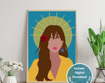 Latina Feminist Art Print: Spiritual Woman Portrait (Digital Download)