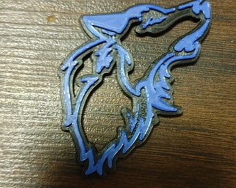 Two-Tone Coyote Head, 3D Printed Emblem (Pack of 2)
