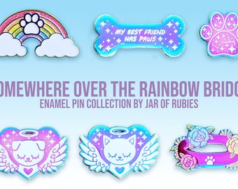 Rainbow Bridge Soft Enamel Pin Series | Cat Dog Pet Animal Angel | Cute and Kawaii | Gifts & Accessories