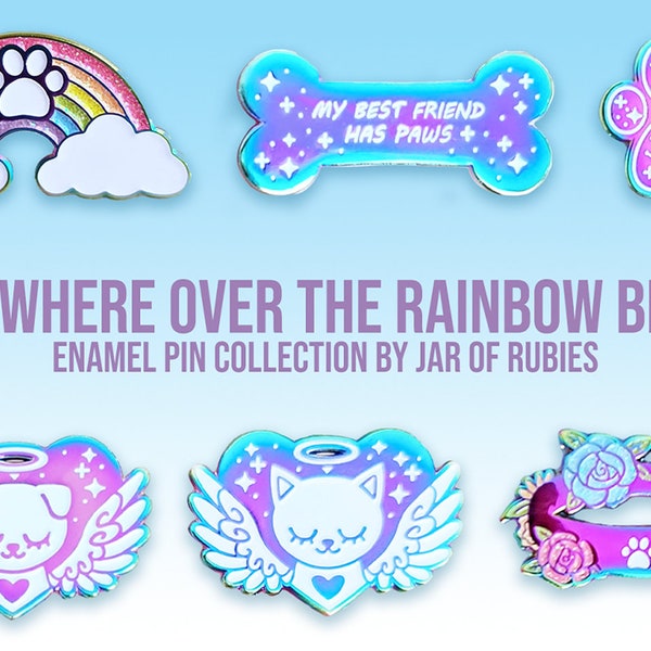 Rainbow Bridge Soft Enamel Pin Series | Cat Dog Pet Animal Angel | Cute and Kawaii | Gifts & Accessories