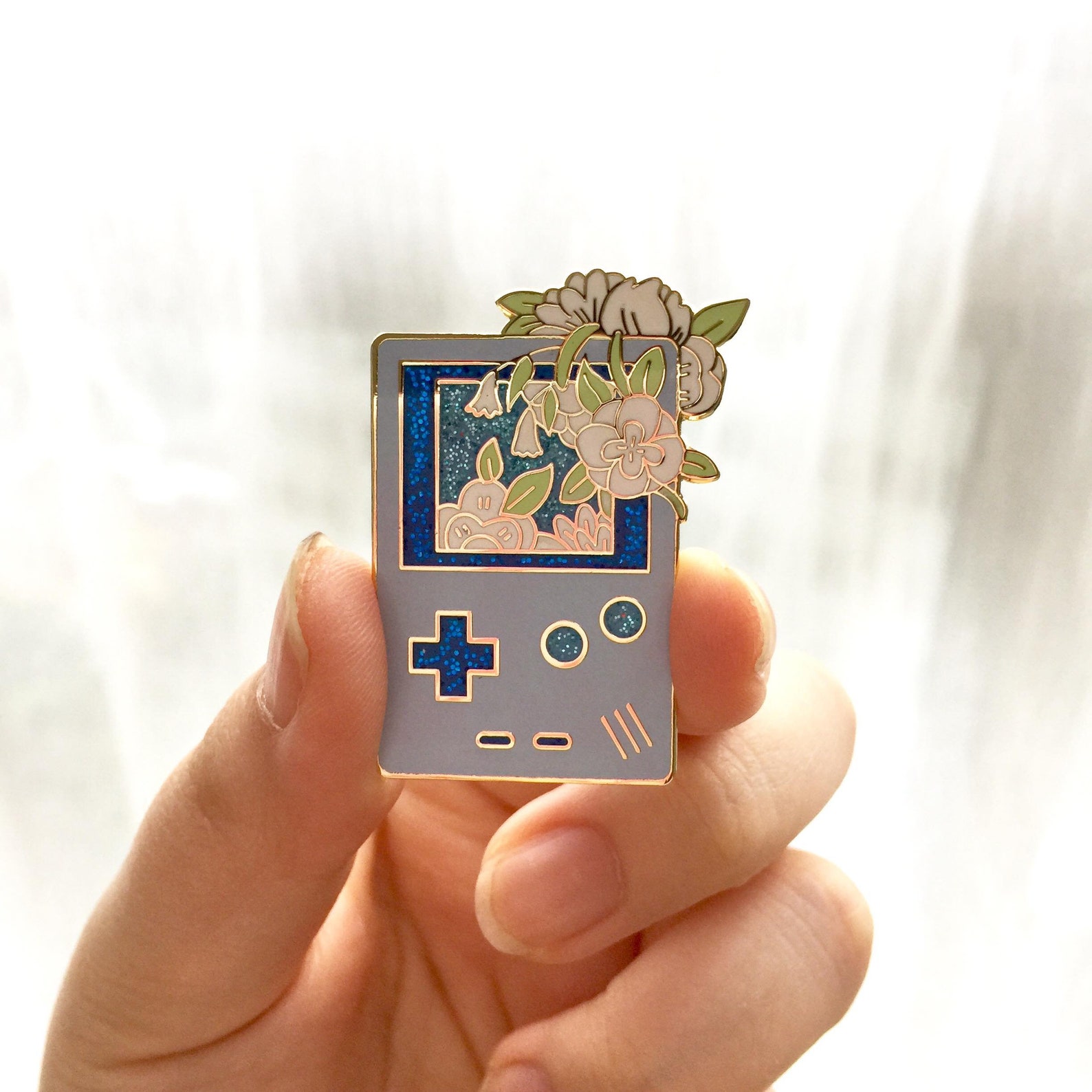 Flower Gameboy Enamel Pins Geek Gifts & Accessories Cute - Etsy