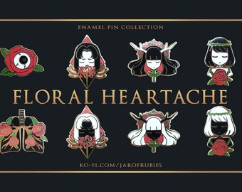 Floral Heartache Hanahaki Disease Enamel Pin Collection | Creepy Cute Anime Aesthetic