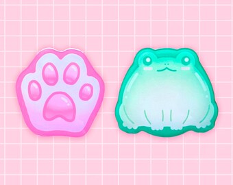 Cute Acrylic Phone Grip | Pink Cat Paw Toe Beans | Chibi Kawaii Frog