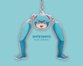 Shiteyanyo Hatsune Miku Vocaloid Funny Meme Acrylic Charm Keychain