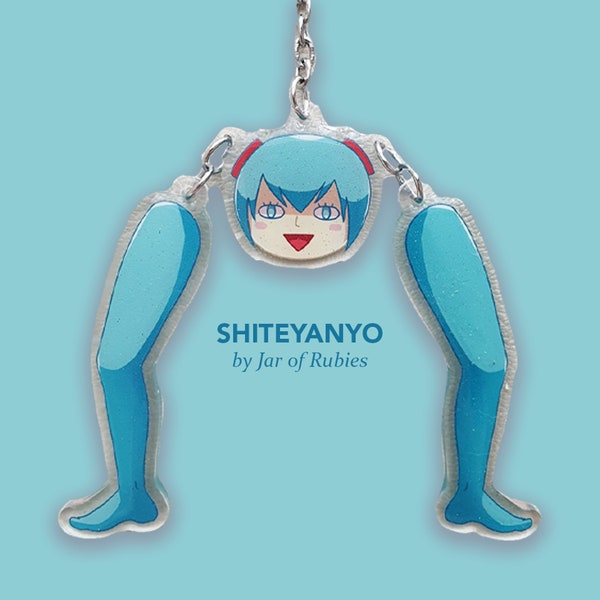 Shiteyanyo Hatsune Miku Vocaloid Funny Meme Acrylic Charm Keychain
