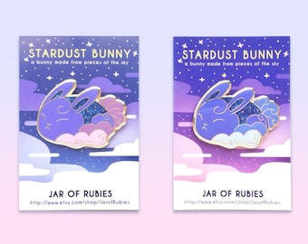 Stardust Bunny Enamel Pin | Cute Animal Art | Kawaii Gifts & Accessories | Galaxy, Space Aesthetic