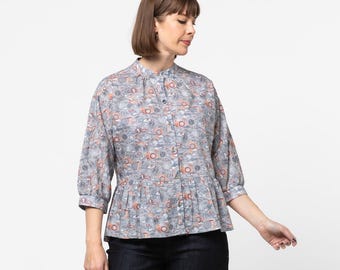 Blossom Woven Top Pattern, PDF sewing pattern | Sizes 4 - 16 (AU/UK) - Style Arc Patterns