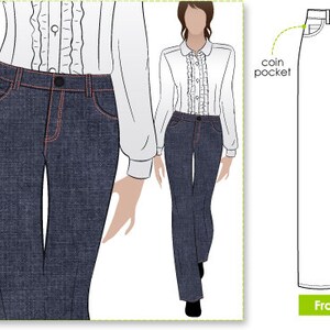 Jilly Jean // Sizes 16, 18 & 20 // Jeans Sewing Pattern for Women // DIY clothing // PDF pattern // Sewing Project image 1