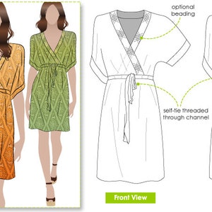 Jade Dress - Sizes 22, 24, 26 - PDF sewing pattern for printing at home by Style Arc - Instant Download