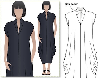 Toni Designer Dress - Sizes 8, 10, 12 - Side-drape Dress PDF Dress Pattern by Style Arc - Instant Download - Sewing Project