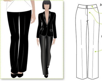 Pantalon tissé Sammi // Tailles 16, 18 et 20 // Patron de couture PDF pour femme par Style Arc, Patron de pantalon tissé, Vêtements de bricolage, patron téléchargeable